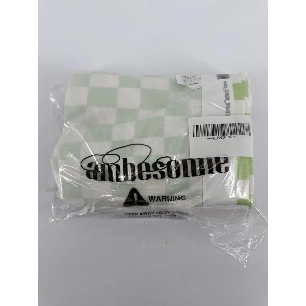 Ambesonne Sage Green White Checkered Window Curtains 2 Panel Set 56x63